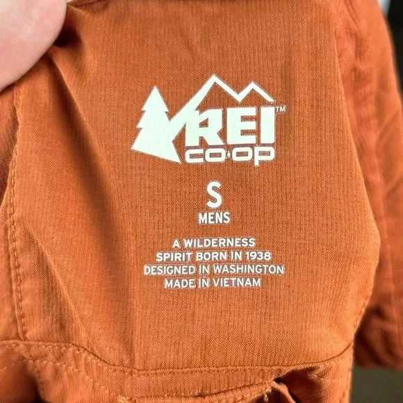 REI Co-op Men’s Orange Sahara Solid Long Sleeve Shirt - Picture 6 of 7